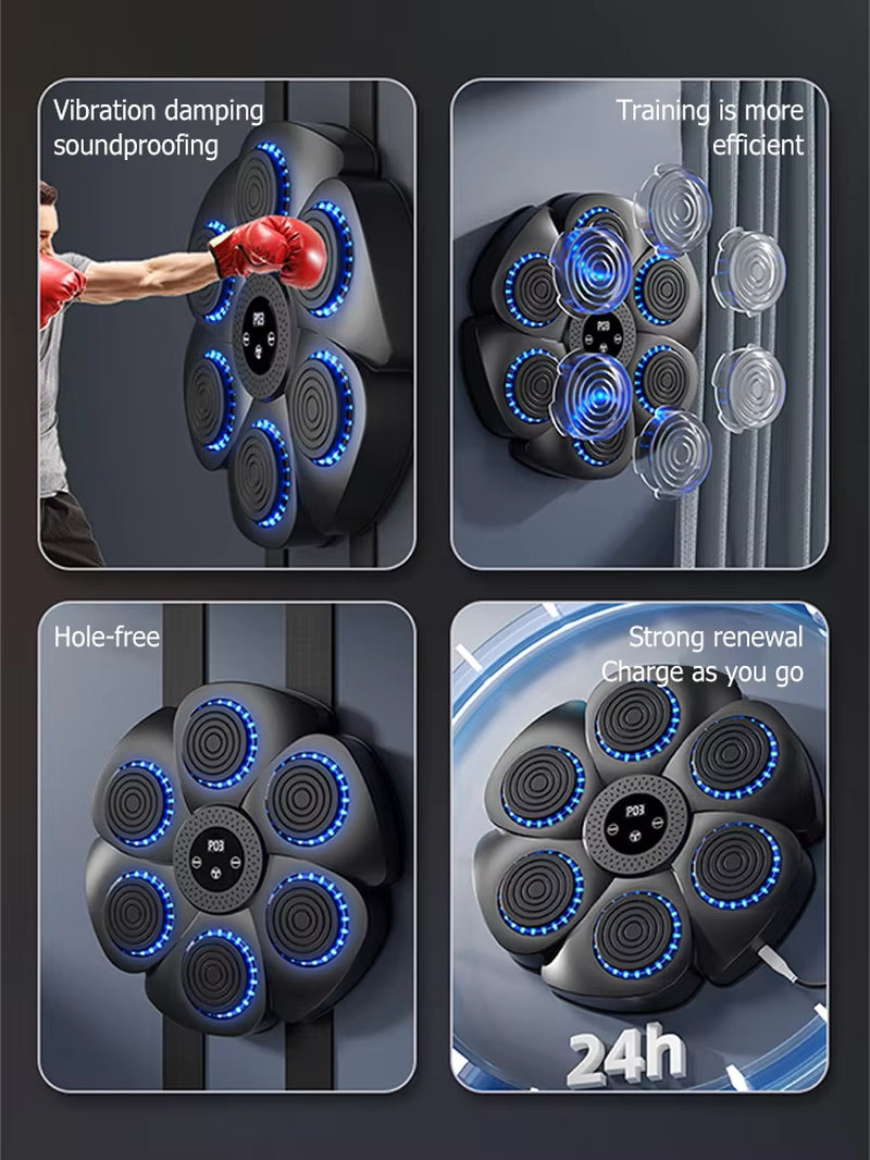 Smart Bluetooth Wall-Mounted Boxing Trainer with Music Integration for Home and Gym Use